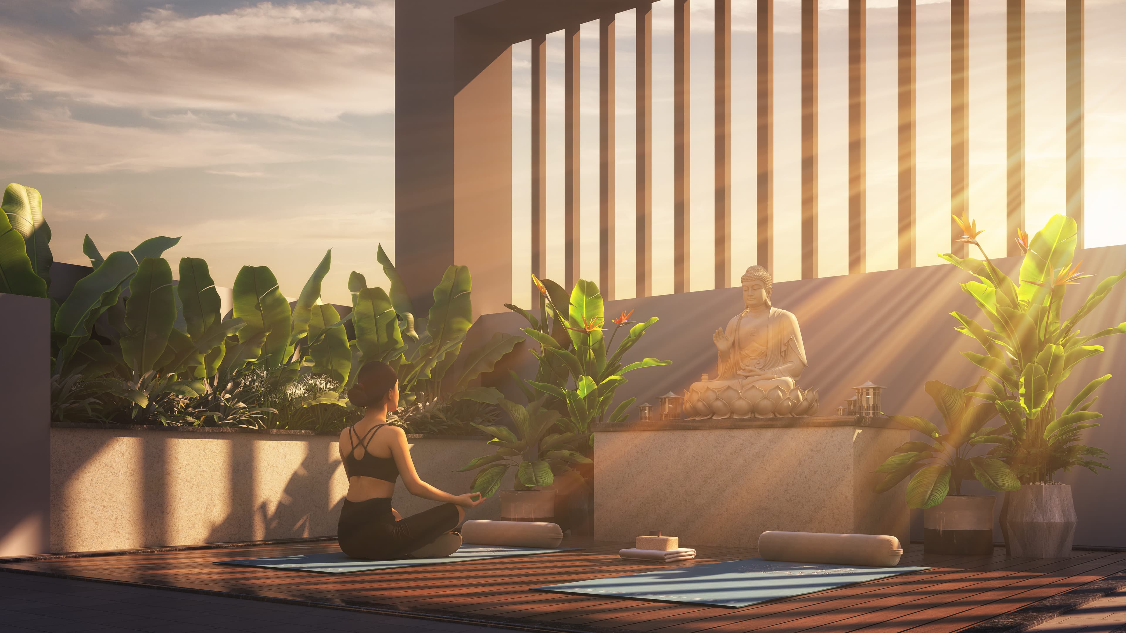 Yoga and meditation area at HUM Emerald Heights